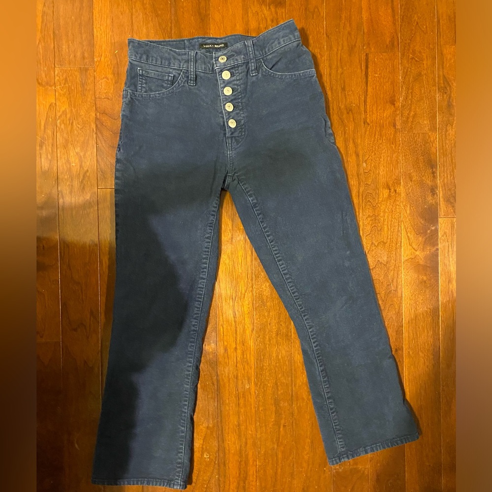 Navy Blue Corduroy Bootcut Pants